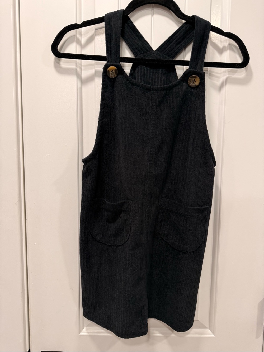 Self Esteem Black Corduroy Pinafore Dress for Girls